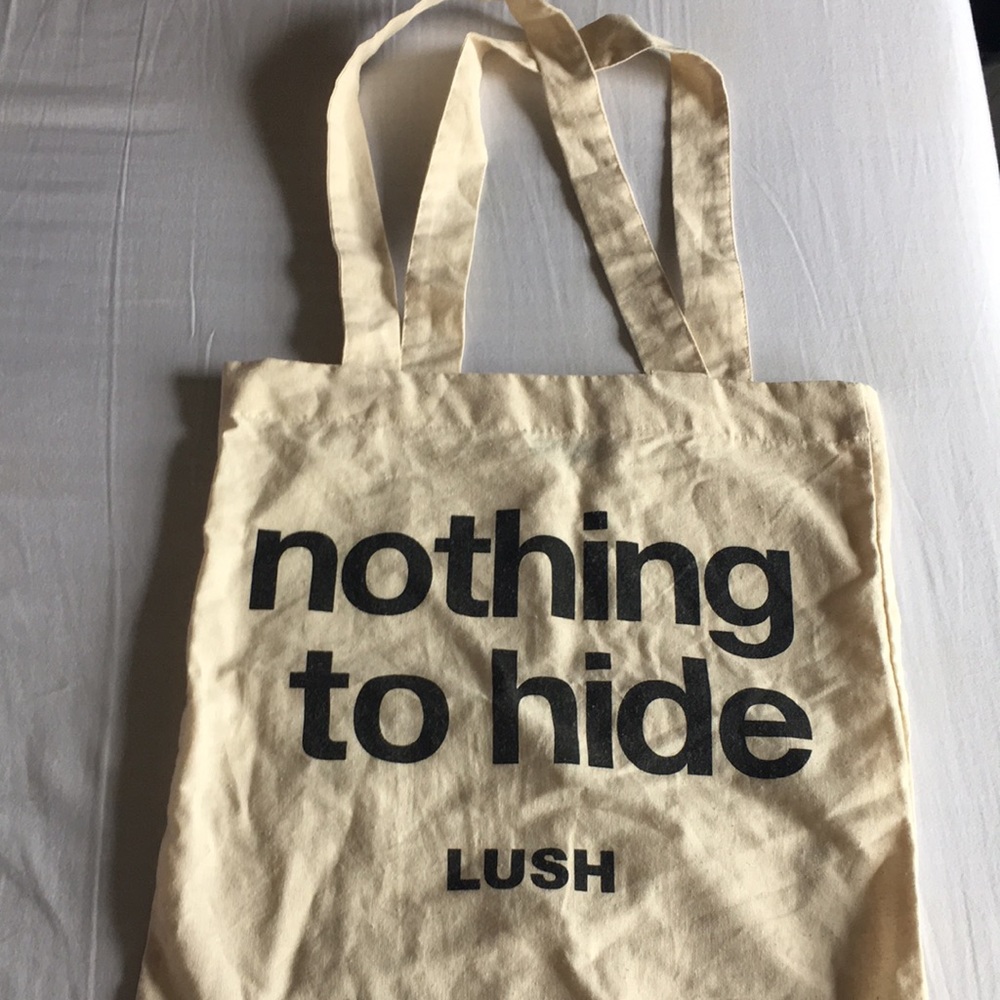 LUSH nothing to hide tote bag